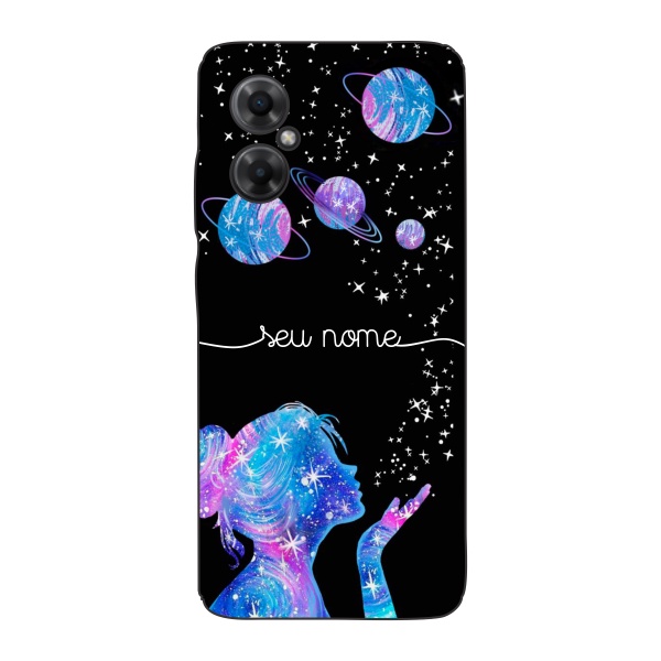 Capinha para Xiaomi Poco M4 5G Anti Impacto Personalizada - Menina Universo com nome manuscrito