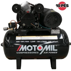 Compressor De Ar 10 Pés 2,0 Hp 100l Cmv-10pl/100a Motomil