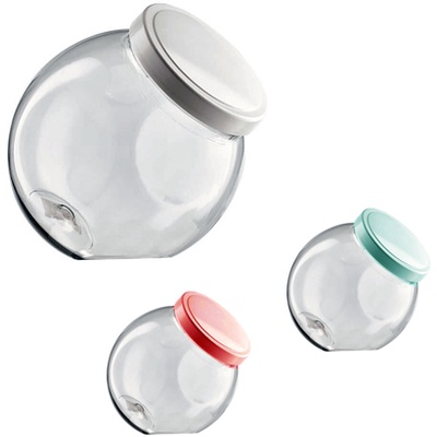 Pote Baleiro De Plástico 2,4 Litros Modelo Stock Transparente Com Tampa - Porta Mantimentos Plastico Utensílios De Cozinha