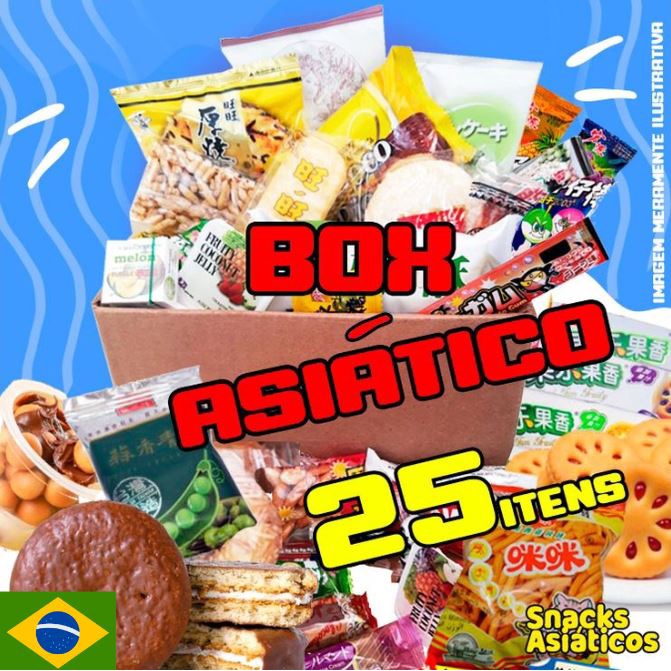 Box Asia 25 itens (M) - Chocolates, Doces e Snacks Orientais e Asiático