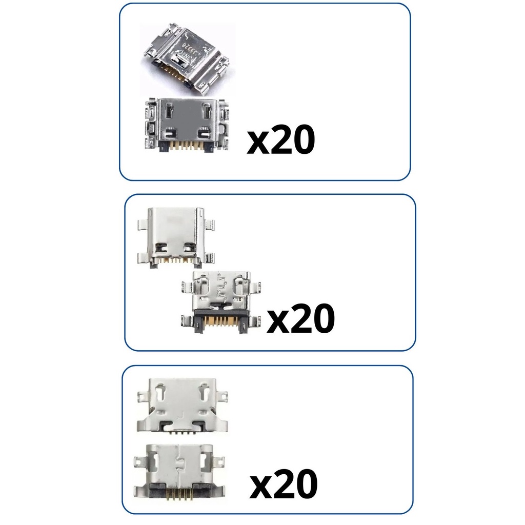 Kit 60 Conector de Carga J5 PRIME, j2 PRIME, MOTO G5,  Linha J, J5 Metal, J7 Neo, J7 Metal, Grand Prime, Grand Duos, Gran Prime, Gran Duos J1, J3, J4, J6, J7, J8 Moto E3, Moto G4 Play, Moto E4 DOCK Motorola Lote Atacado kit assistencia tecnica manuntenção