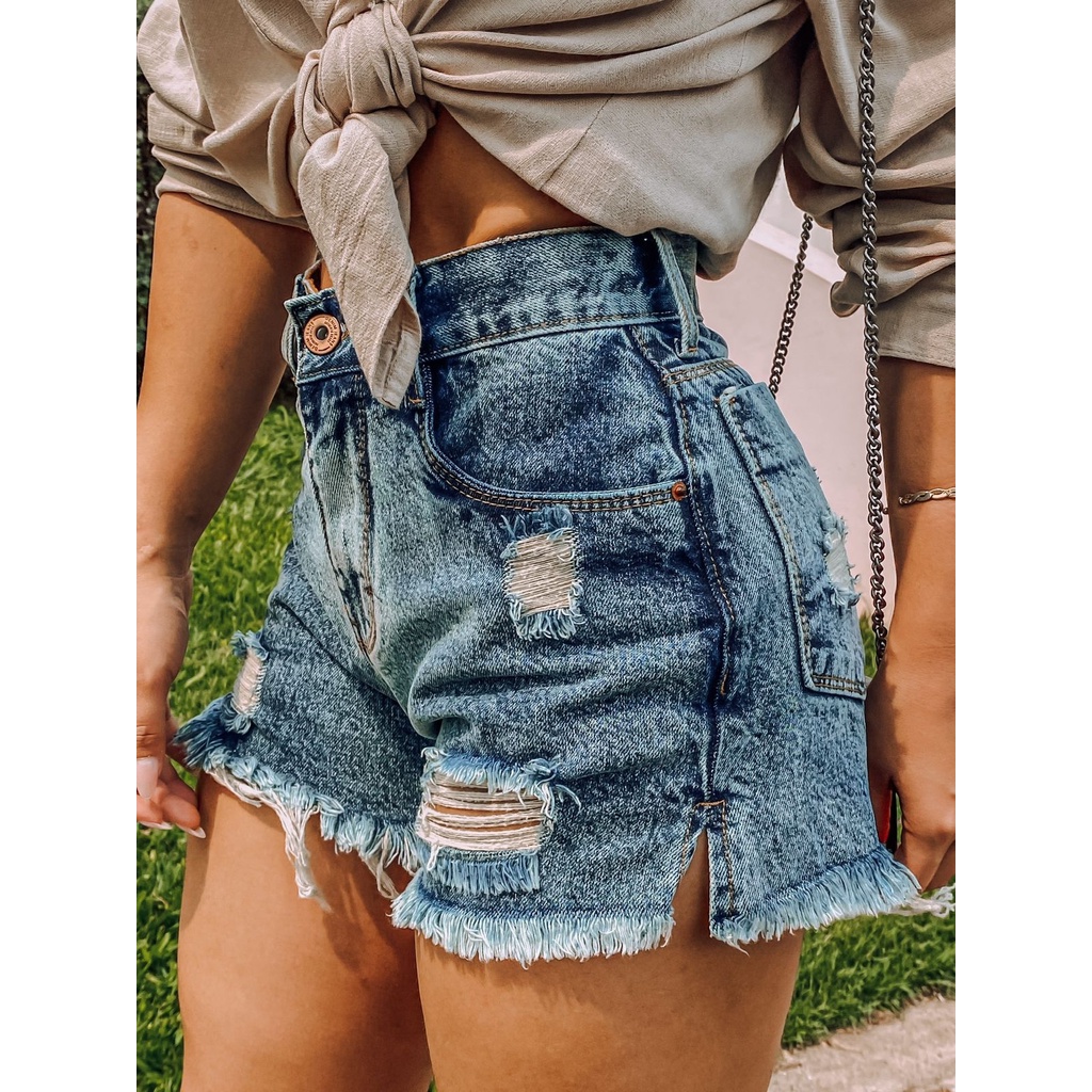 Shorts Jeans Cintura Alta