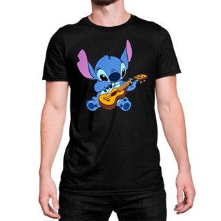 Camiseta Algodao Lilo Stitch Ukulele Feliz Violao