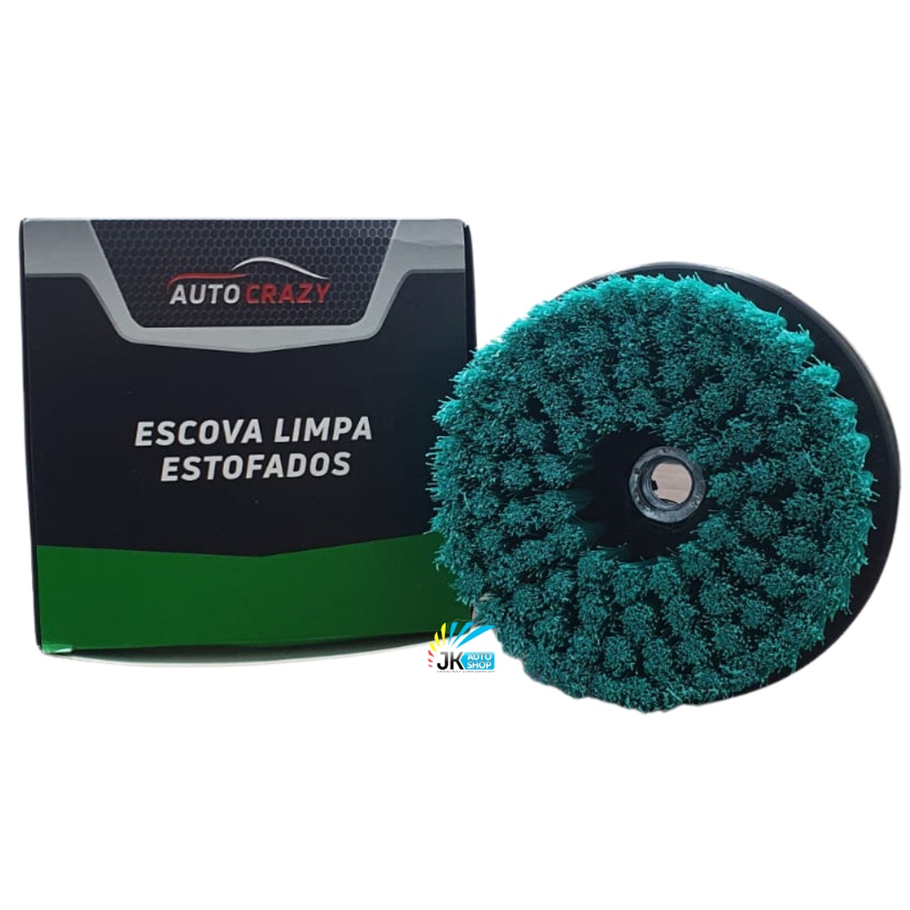 Escova Rotativa Macia Verde 120mm Para Limpeza de Estofados Auto Crazy