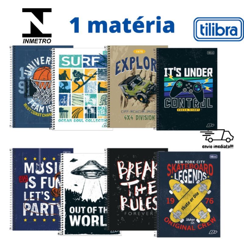 Caderno 1 Matéria Capa Dura Grande Menino