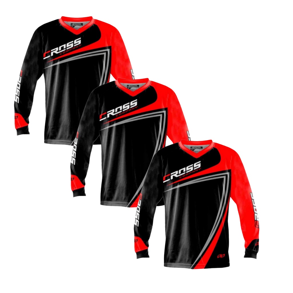 Kit 3 Camisas Blusa Motocross Trilha Enduro Velocross Off Road Downhill Bike Proteção Uv Cores