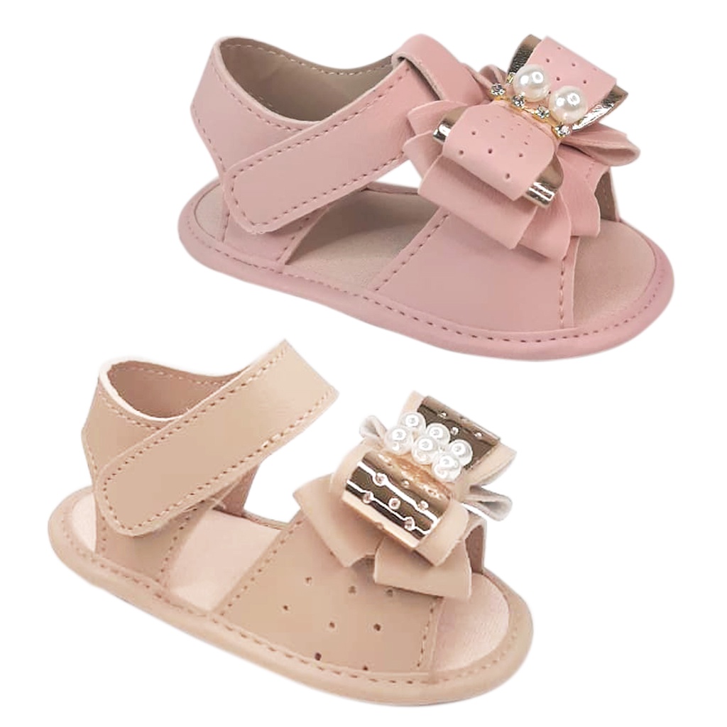 Kit 2 Pares Sandalinha Sapato Infantil Menina Bebê Recem Bebê Sola em EVA Leve Macia