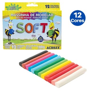 Massinha de Modelar Soft 12 Cores - Unitário - Acrilex