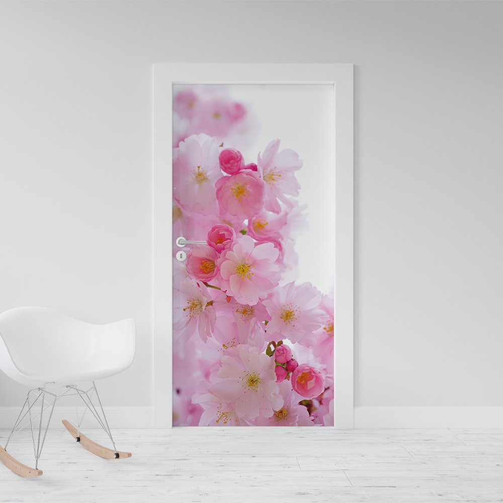 Adesivo Decorativo De Porta Flor de Cerejeira 2