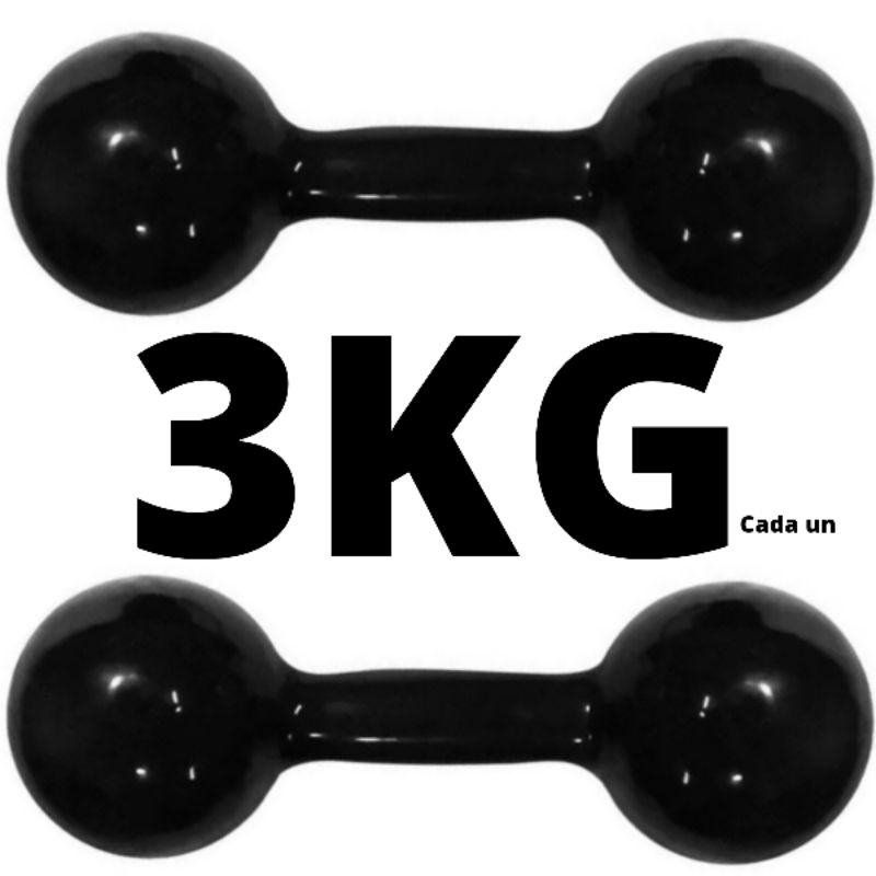 Par halter 3kg emborrachado halteres par 6kg total BaratO