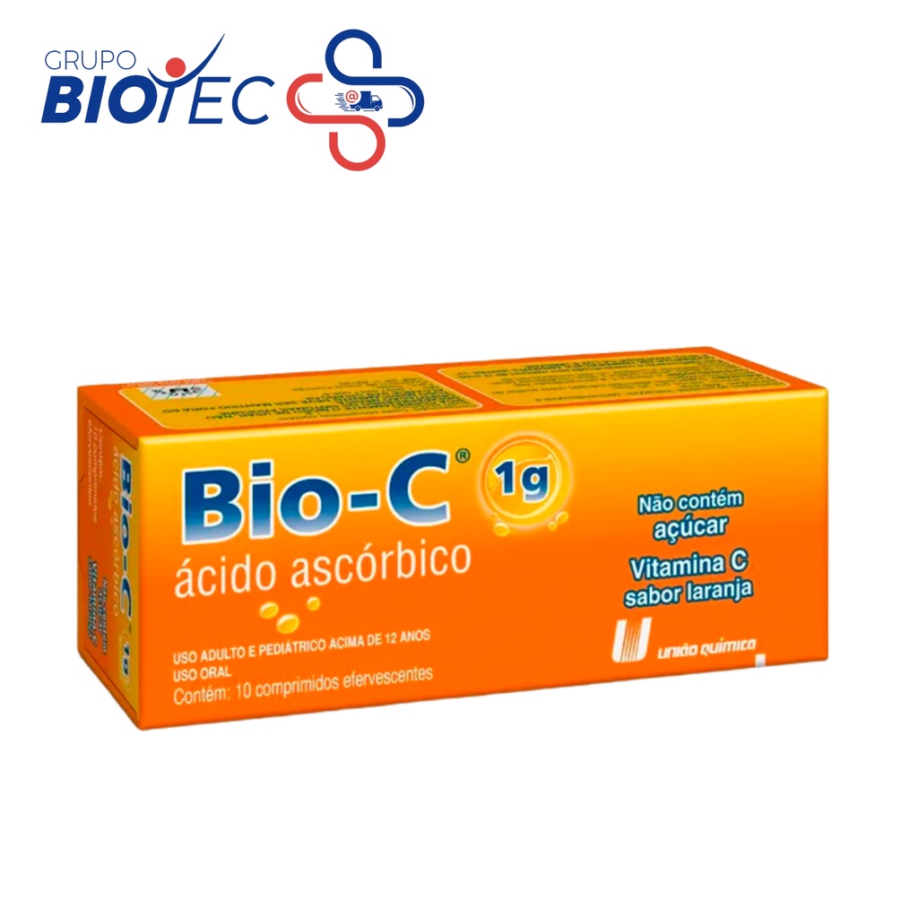 Vitamina C 1g Bio C 10 Comprimidos efervescentes imunidade Bio-c Acido ascorbico