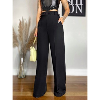 H801 Calça alfaiataria /pantalona / detalhes na costura /estilosa /despojada /tendência /mulher moderna /sexy/elegante/crepe/alfaiate / coleção 23 ADDMODAFEMININA