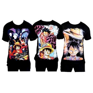 Kit 03 Camisetas One Piece Rei dos Piratas Camisa do Luffy Blusa de Pirata
