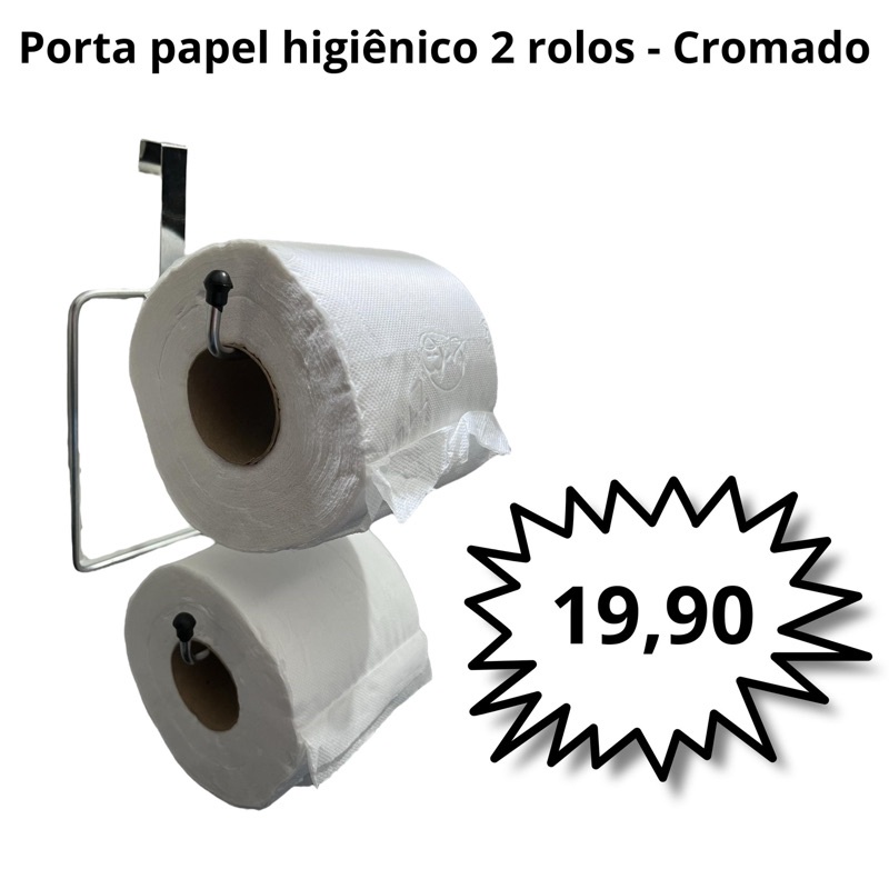 Porta Papel Higiênico 2 Rolos -cromado+NF
