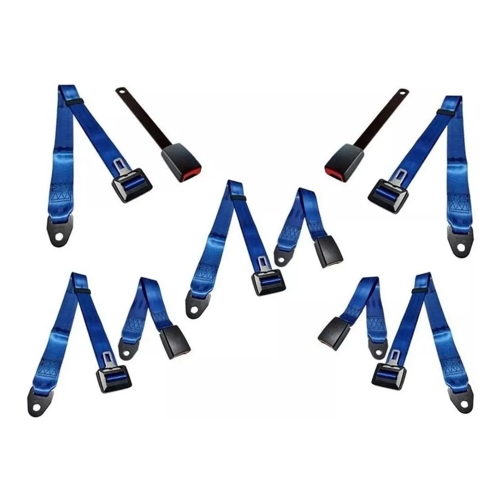 Kit Cinto Segurança Azul Buggy Modelo Original 5 Bancos