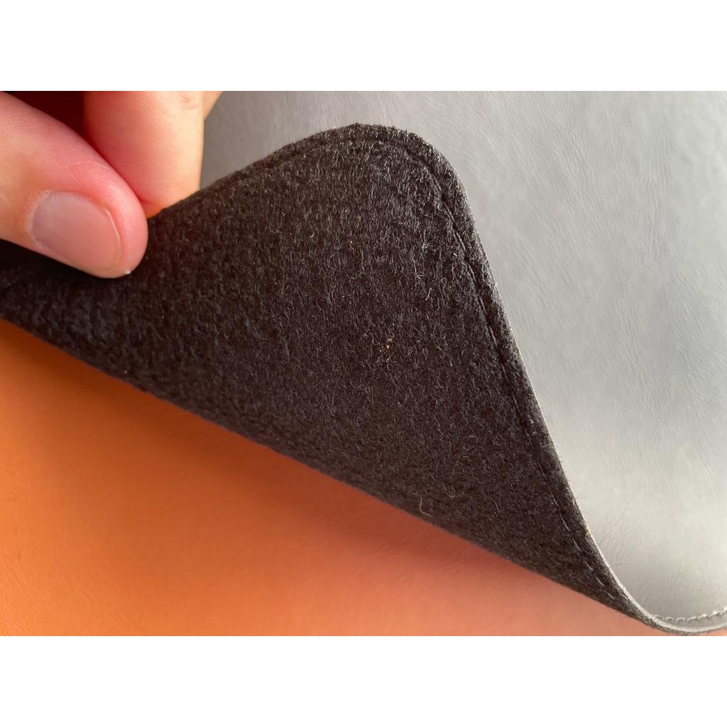 Mouse Pad Grande Couro Preto Feltro Costurado Básico — imagem 2 de 2