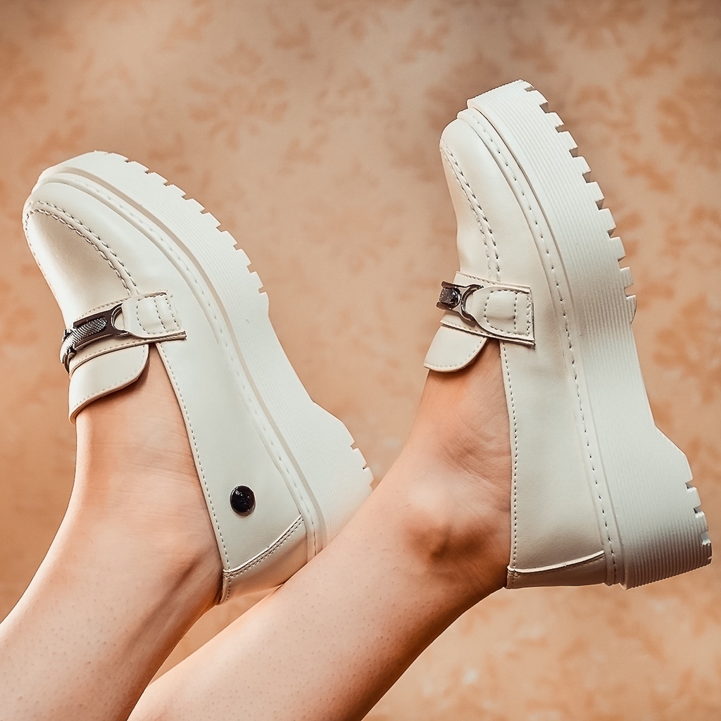 Sapato Mocassim Oxford Feminino Tratorado Sola Robusta