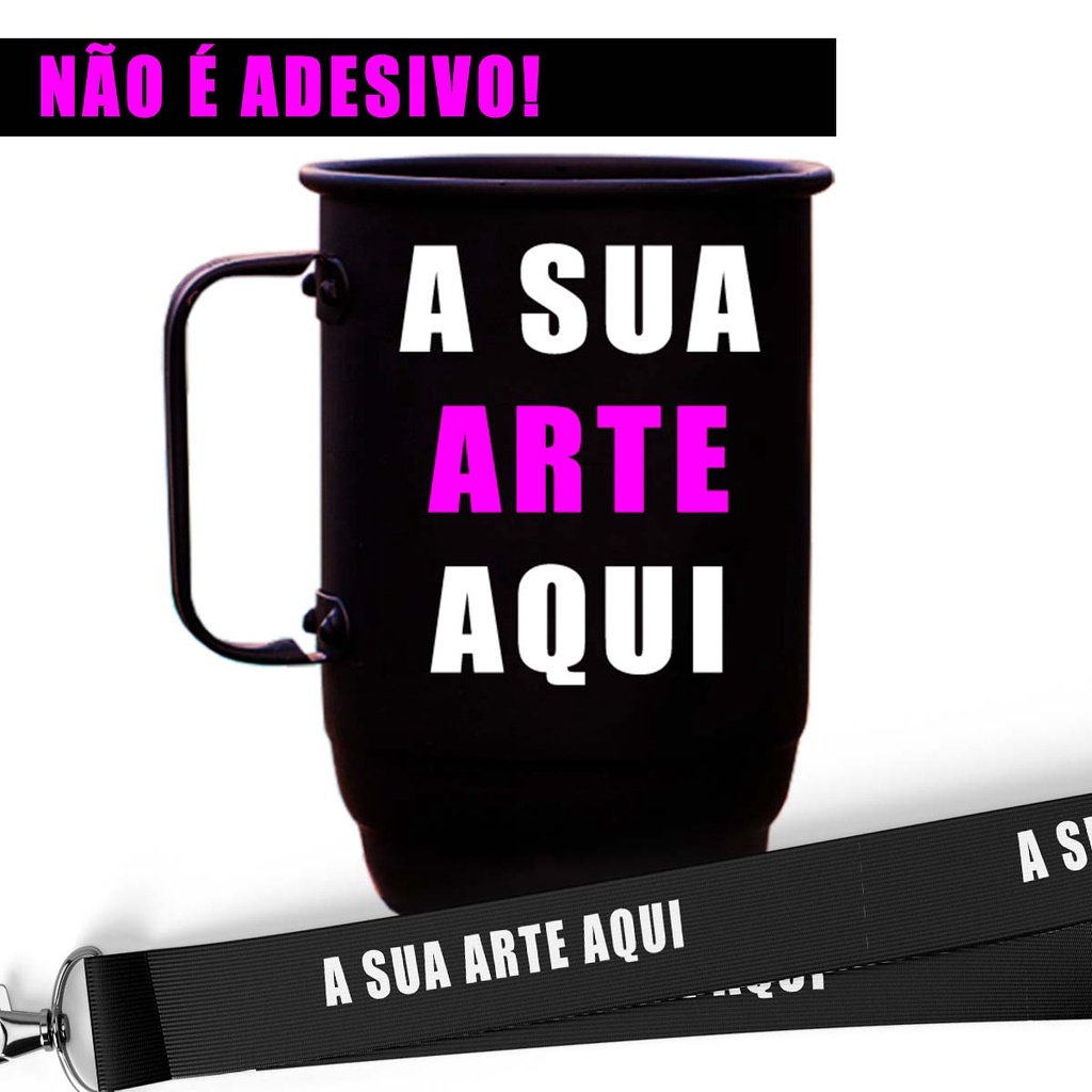 Caneca de alumínio personalizada com nome - caneca de aluminio com tirante - caneca alumínio personalizada formatura aniversário casamento festas carnaval presente