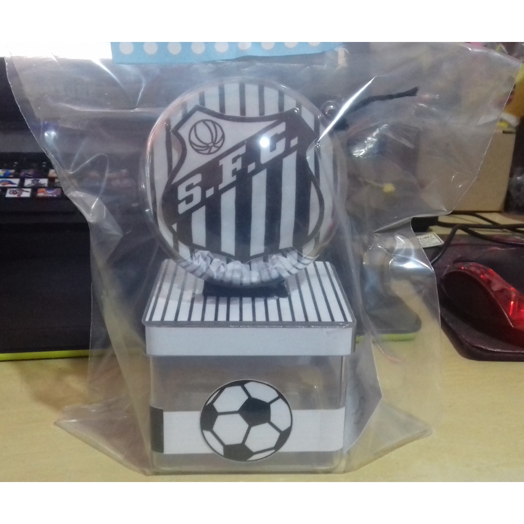 1 Esfera Acrílica e Caixinha Acrílica Personalizadas Times de Futebol Porta Treco Porta Jóias