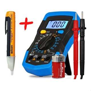 Multímetro Digital Profissional Tela Lcd Iluminada + Caneta Detectora De Energia Elétrica em Oferta na Shopee