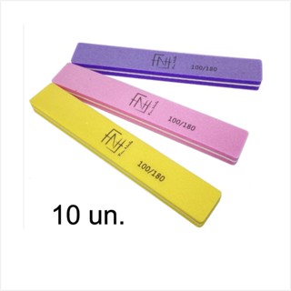 Kit 10 Lixas Polidora Reta 100/180 - Fan Nails