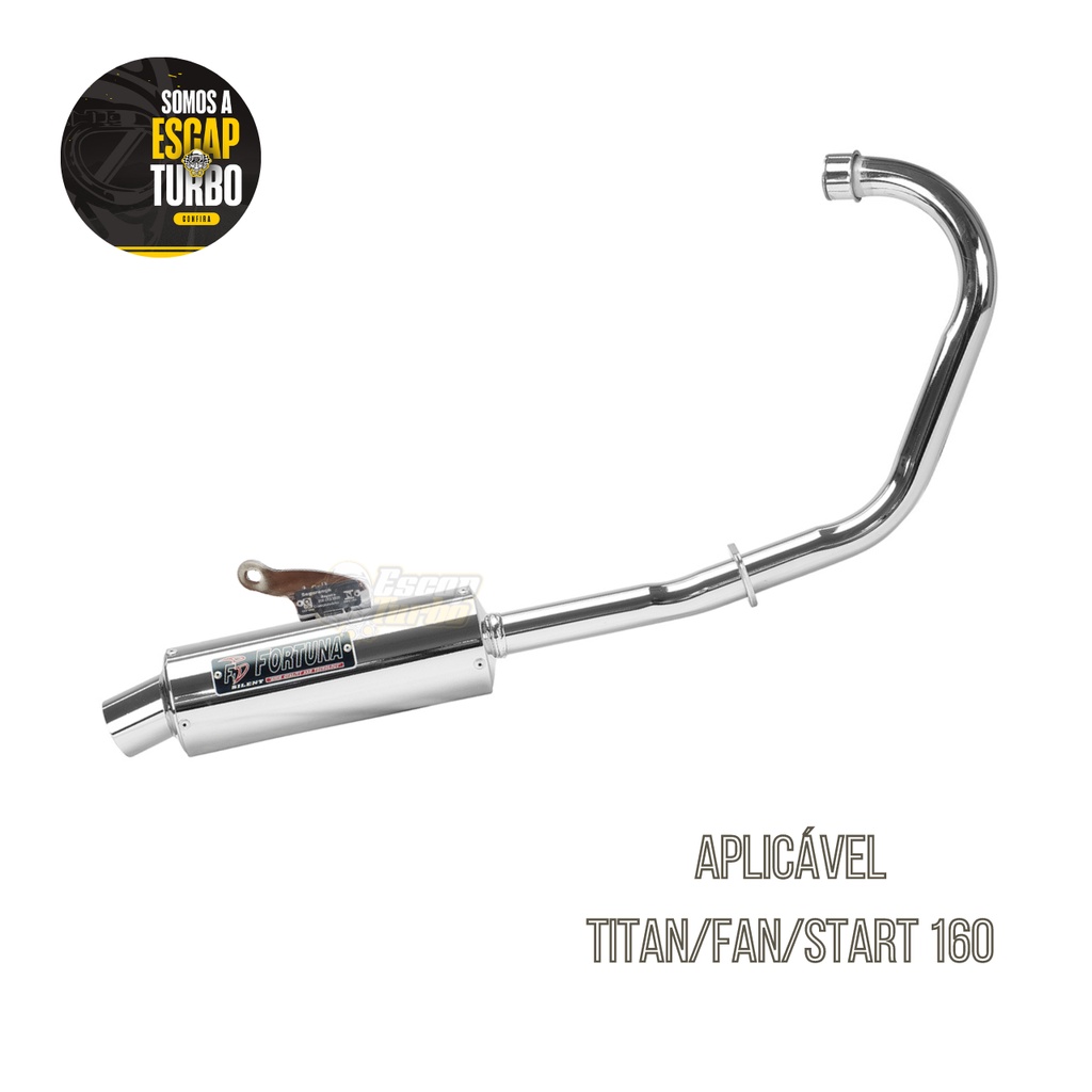 Escapamento Fan 160/ Start 160/ Titan 160 Mini Turbo Cromado
