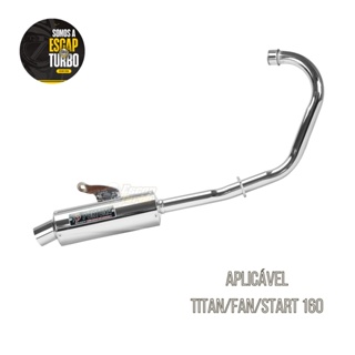 Escapamento Fan 160/ Start 160/ Titan 160 Mini Turbo Cromado em Oferta na Shopee
