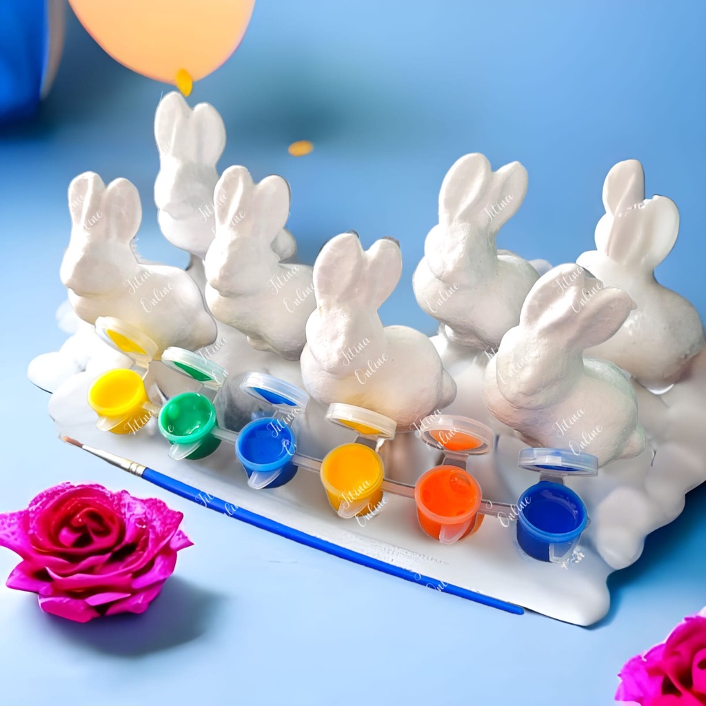 Coelho Da Páscoa Enfeite Para Pintar Decoração Isopor maciço Kit 6 em Oferta na Shopee