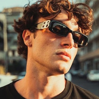 Óculos de Sol Retangular Hype Masculino Feminino Moda Trap BB