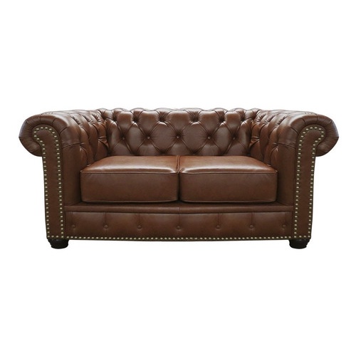 Sofá Chesterfield 2 Lugares Couro Legitimo Shopee Brasil