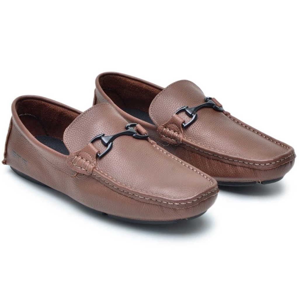 Mocassim Liso Em Couro 100% Legitimo Sapatilha Drive - Gts - Conforto e Estilo! Café