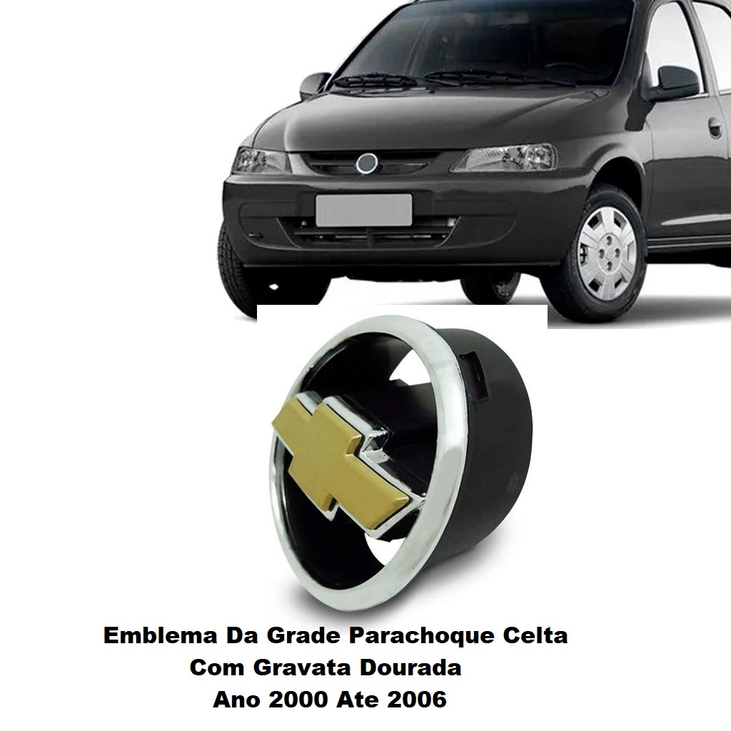 Emblema Grade GM Celta 2001 2002 2003 2004 2005 2006 Logo Dourado 08035D em Oferta na Shopee