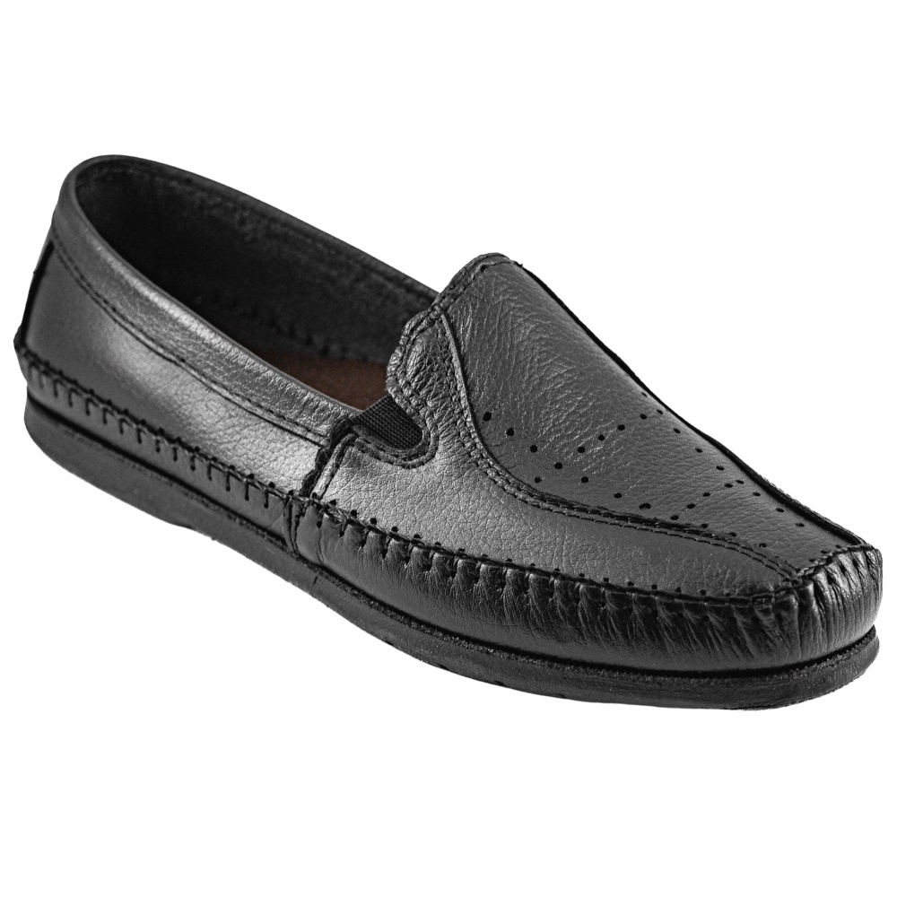 Sapato Sapatilha Mocassim Antiestresse Masculino Confortável de Couro Sola Costurada Antiderrapante