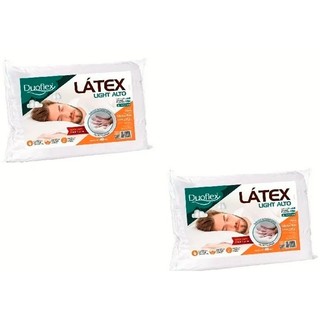 Kit 02 Travesseiros Látex Light Alto Duoflex 16cm Capa Percal 200 fios LP 1101