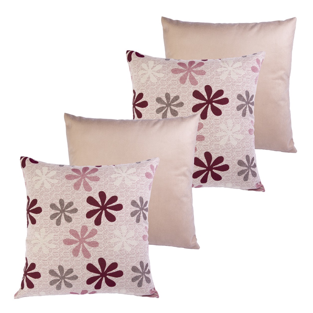 Kit 4 Capas de Almofada Decorativas Para Sofá e Decoração de Sala Flor Vinho 45X45 em Oferta na Shopee