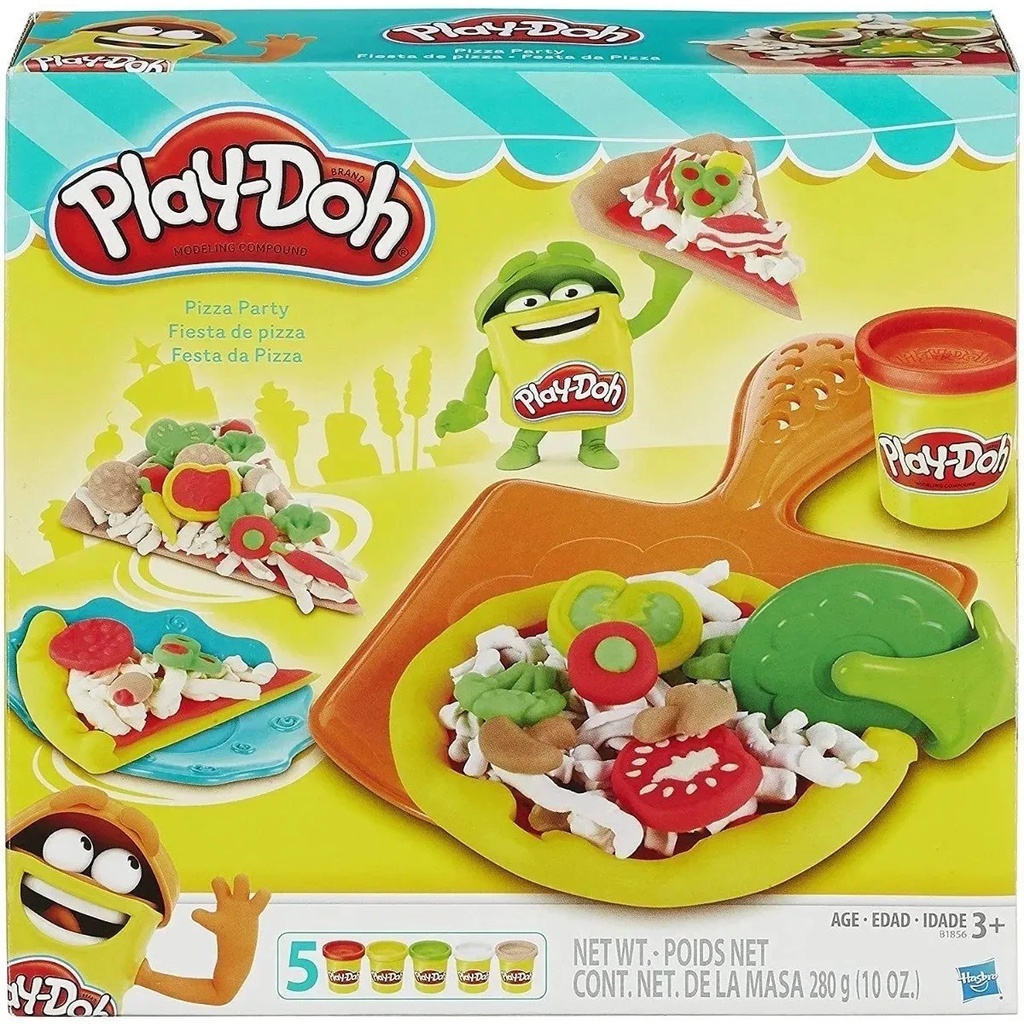 Massinha Play-doh Kitchen Creations Festa Da Pizza Hasbro B1856 Brinquedo Infantil Didático