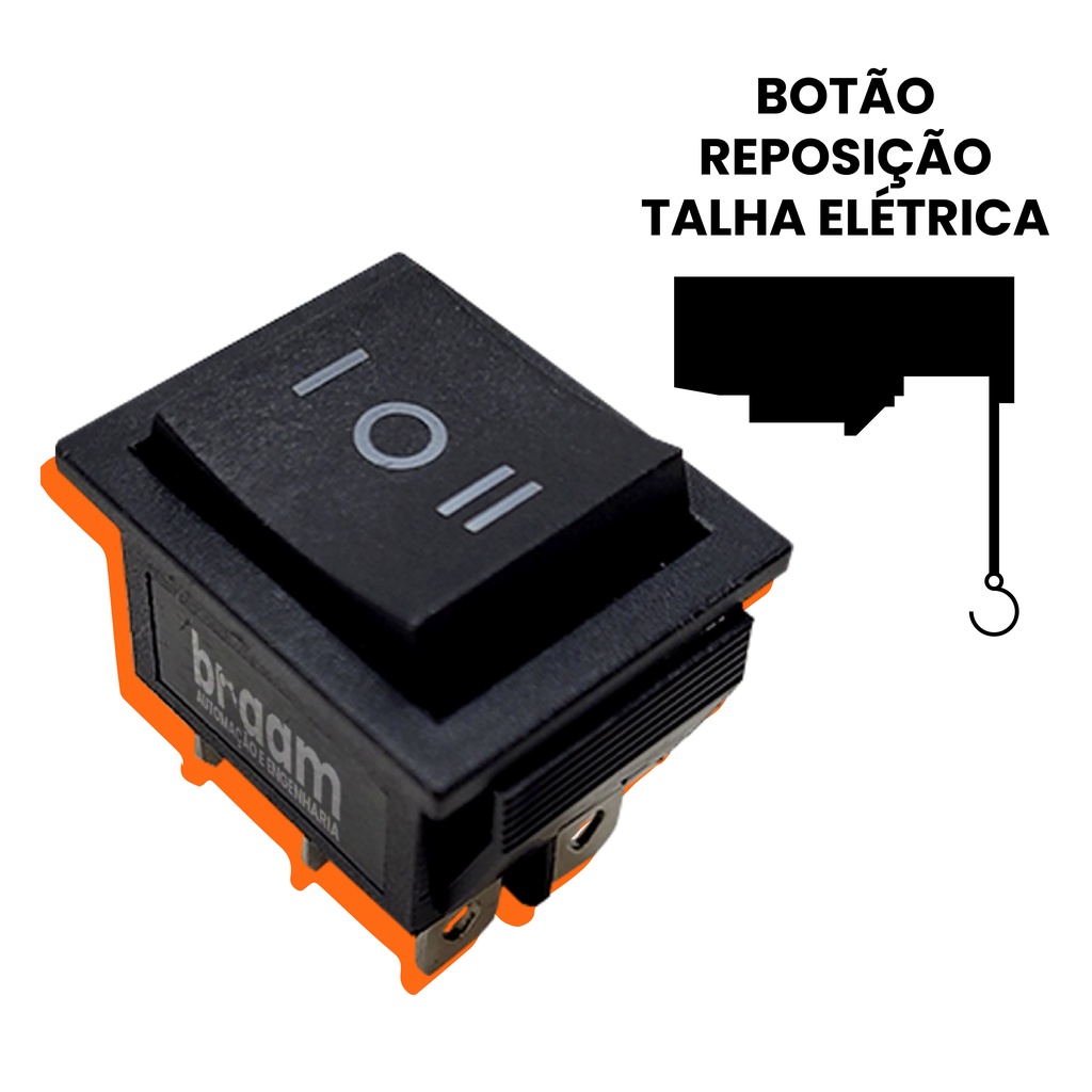 Chave Interruptor Botão 6 Pinos Liga/desliga/liga Pulso Talha Eletrica