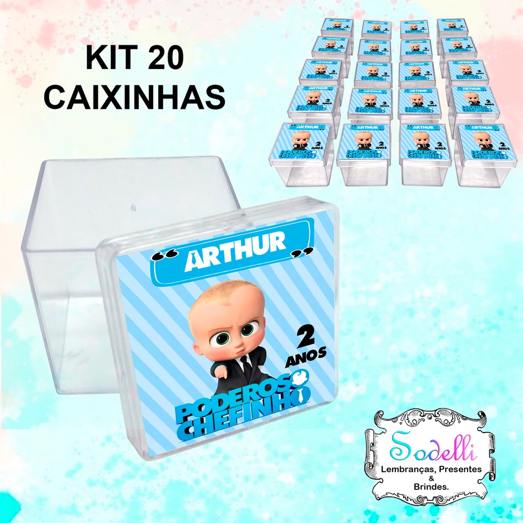 20 Lembrancinhas Poderoso Chefinho - Caixinhas Acrílicas Personalizadas