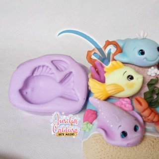 Molde silicone Peixinho lindo fundo do mar oceano