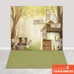 Fundo Fotográfico Páscoa Casa de Moinho Em Tecido PCA-254