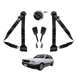 KIT CINTO DE SEGURANÇA GOL QUADRADO E SAVEIRO QUADRADA DIANTEIROS - PRETO