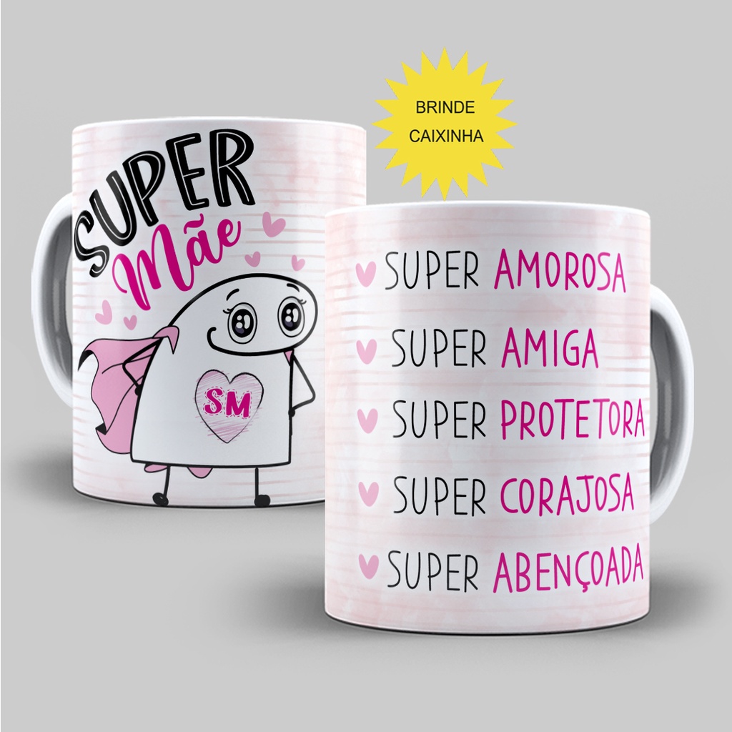 Caneca Super Mãe Porcelana Personalizada- Super Amorosa Super Amiga Super Protetora..- Presente