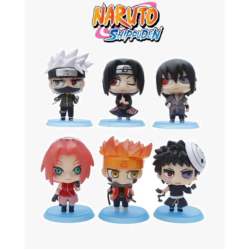 Naruto Shippuden - Boneco - Figura de Ação - Chibi - Kakashi - Sasuke - Sakura Figure