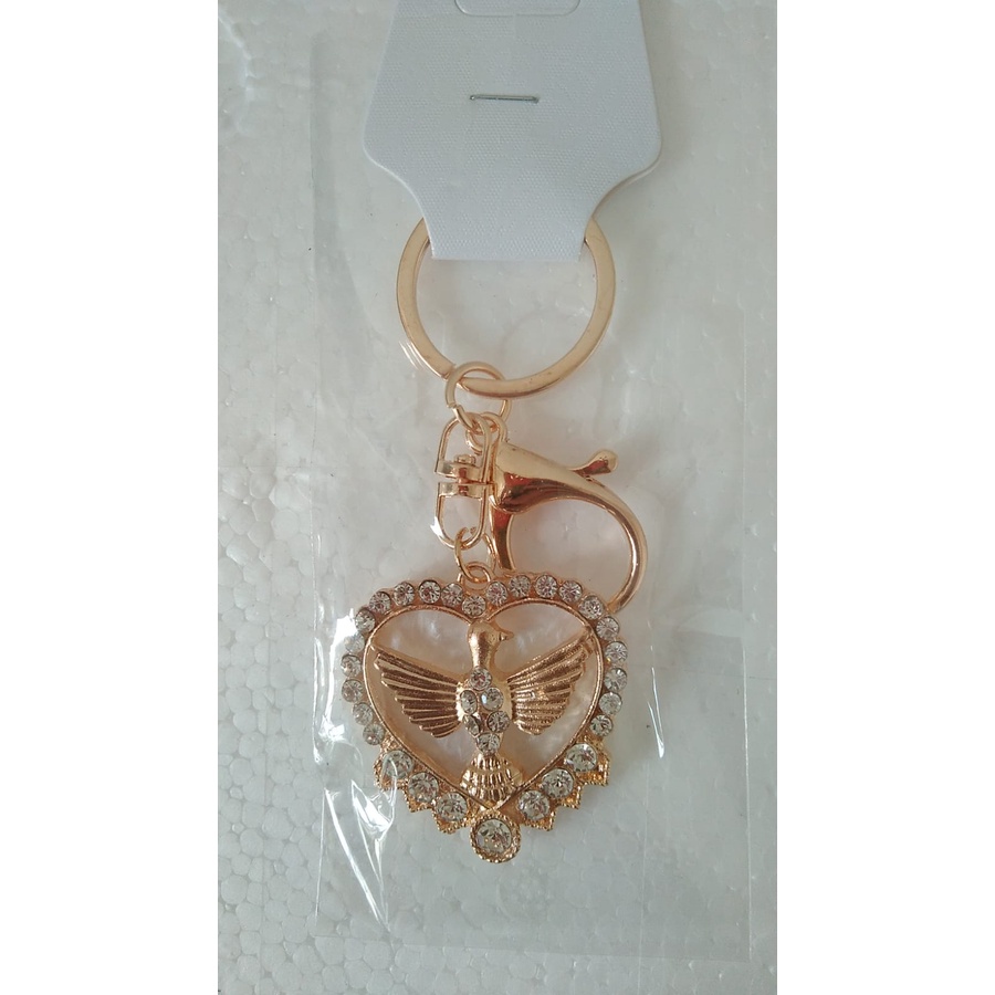 12 Chaveiro Pomba Espirito Santo Com Strass - MARANATA