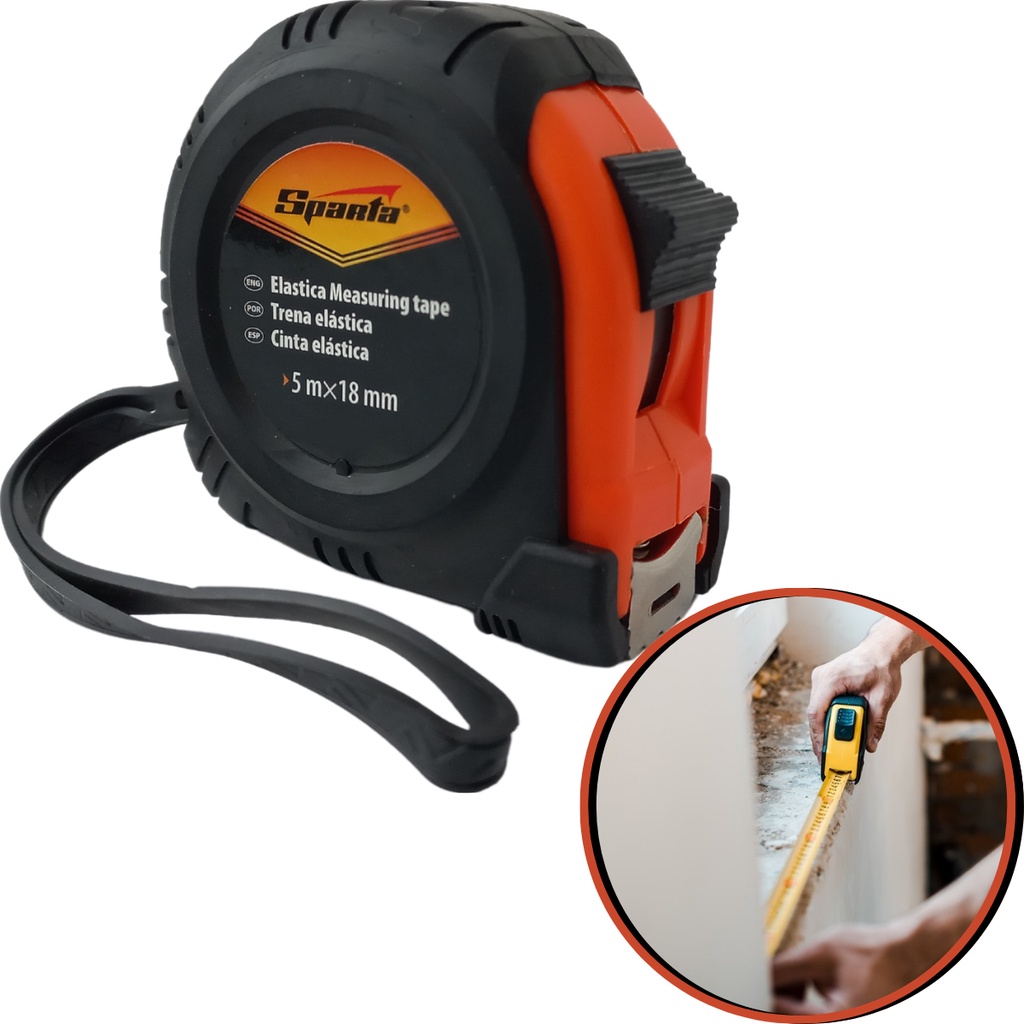 Trena Aço Emborrachada Profissional C/Trava 5 Metros 3131255 em Oferta na Shopee