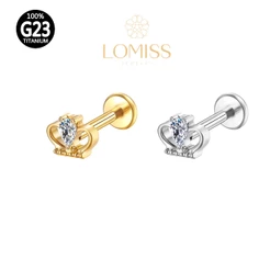 Piercing Helix, Tragus, Conch Labret Titânio Pvd Coroa Zircônia
