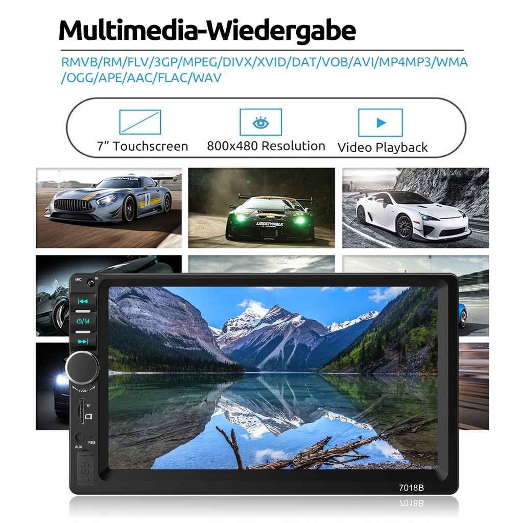 Detalhes do ESSGOO Promoção 7018B 7 Dupla 2 Rádio FM Touch Screen Bluetooth Din Carro MP5 Player USB/TF/Telefone Ligação Espelho