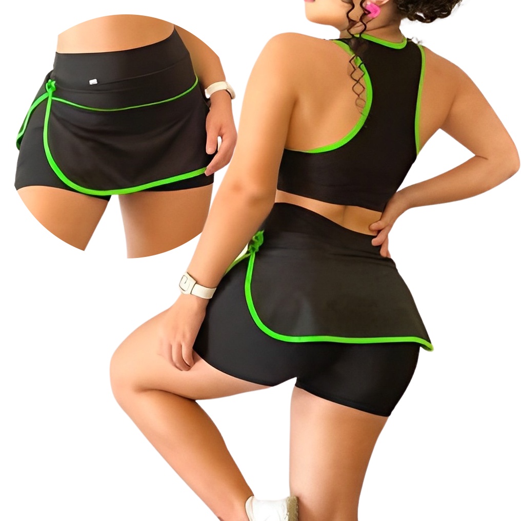 Short Sainha Fitness Elástico Suplex Elastano Treinos Academia Corrida Levinho Geladinho