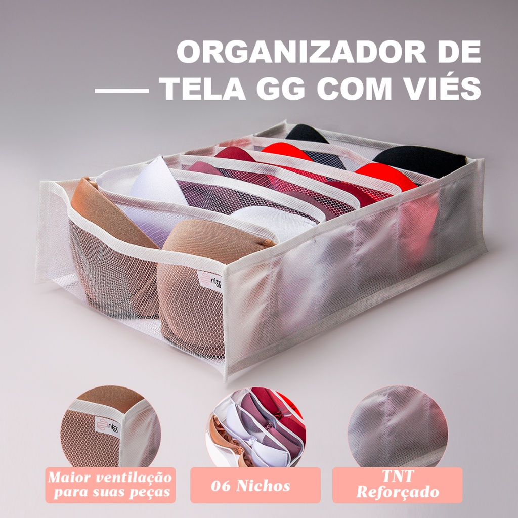 Organizador para sutiã sapatos chinelos rasteirinha