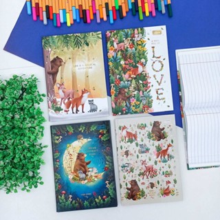 Caderno 1/4 Loveland Animais da Floresta Brochura Costurado Capa Dura 14 x 20 cm 80 Folhas - Tilibra